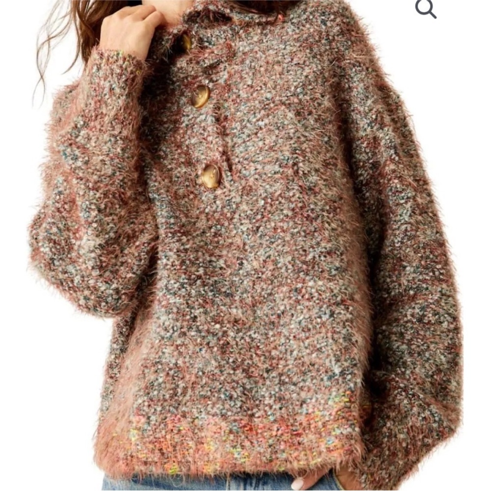 Free People Stellar Sweater Auburn Bay Size XS Extra Small EUC cozy oversized